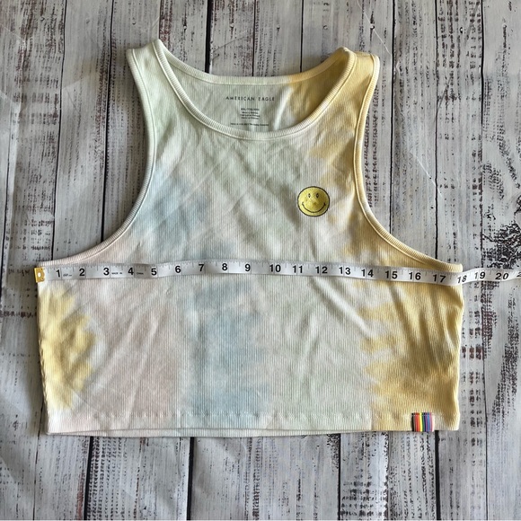 American Eagle tie-dye cropped smiley face pride tank cotton blend - Picture 7 of 8